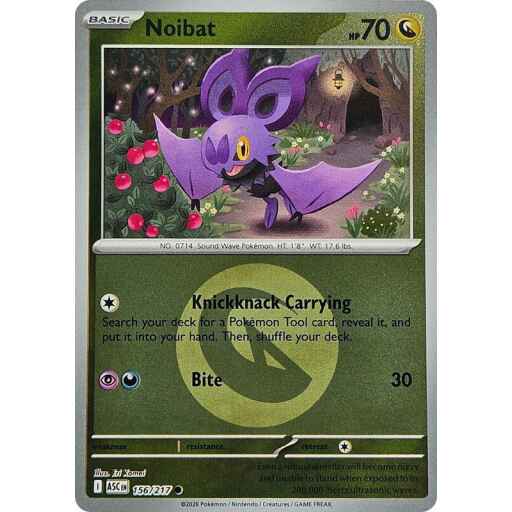 ME: Ascended Heroes - 156/217 - Noibat (Energy Symbol Pattern) - Reverse Holo
