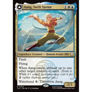 Avatar: The Last Airbender - 204 - Aang, Swift Savior // Aang and La, Ocean's Fury - Rare - C - Non-foil (Front)