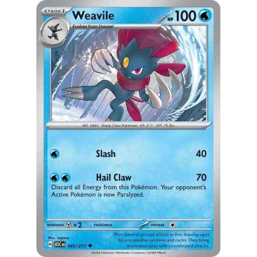 ME: Ascended Heroes - 045/217 - Weavile - Reverse Holo