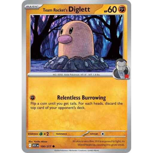 ME: Ascended Heroes - 100/217 - Team Rocket's Diglett