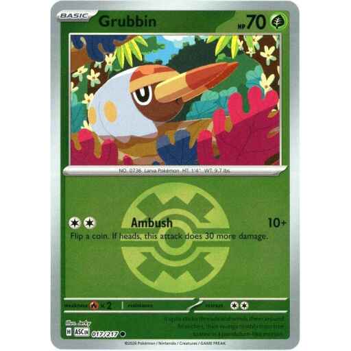 ME: Ascended Heroes - 017/217 - Grubbin (Quick Ball) - Reverse Holo