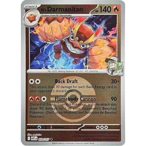 ME: Ascended Heroes - 033/217 - N's Darmanitan (Poke Ball) - Reverse Holo