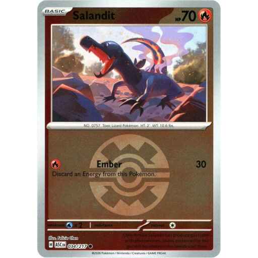 ME: Ascended Heroes - 034/217 - Salandit (Quick Ball) - Reverse Holo