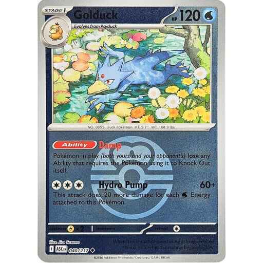 ME: Ascended Heroes - 040/217 - Golduck (Love Ball) - Reverse Holo