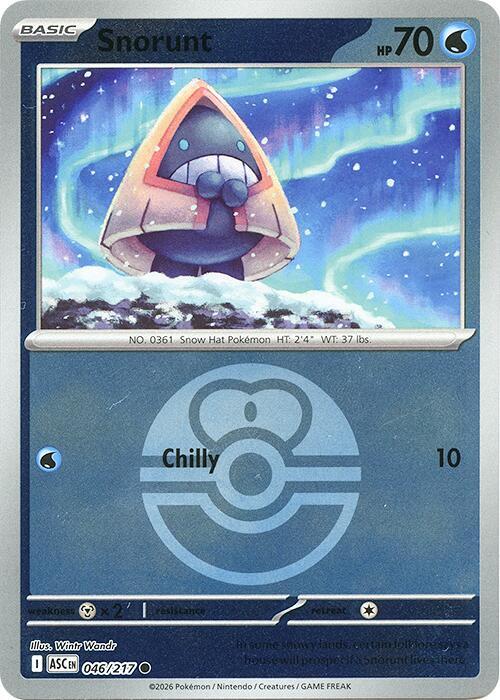 ME: Ascended Heroes - 046/217 - Snorunt - 046/217 (Love Ball) - Reverse Holo