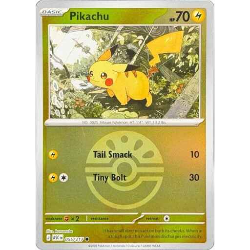 ME: Ascended Heroes - 055/217 - Pikachu (Friend Ball) - Reverse Holo