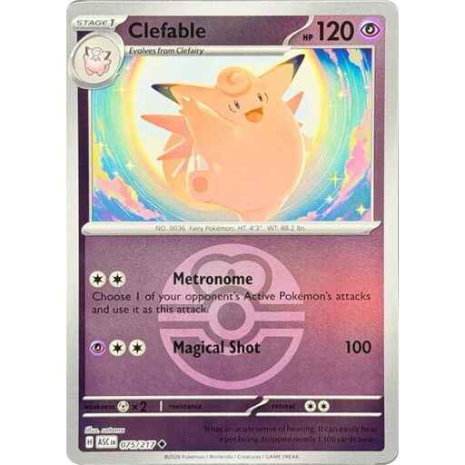 ME: Ascended Heroes - 075/217 - Clefable (Love Ball) - Reverse Holo