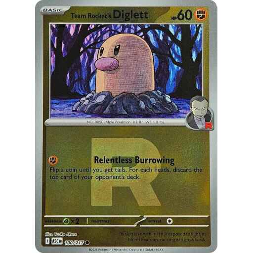 ME: Ascended Heroes - 100/217 - Team Rocket's Diglett (Team Rocket) - Reverse Holo