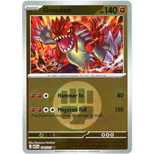 ME: Ascended Heroes - 108/217 - Groudon (Energy Symbol Pattern) - Reverse Holo