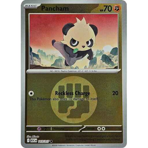 ME: Ascended Heroes - 115/217 - Pancham (Energy Symbol Pattern) - Reverse Holo
