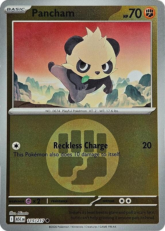 ME: Ascended Heroes - 115/217 - Pancham (Energy Symbol Pattern) - Reverse Holo