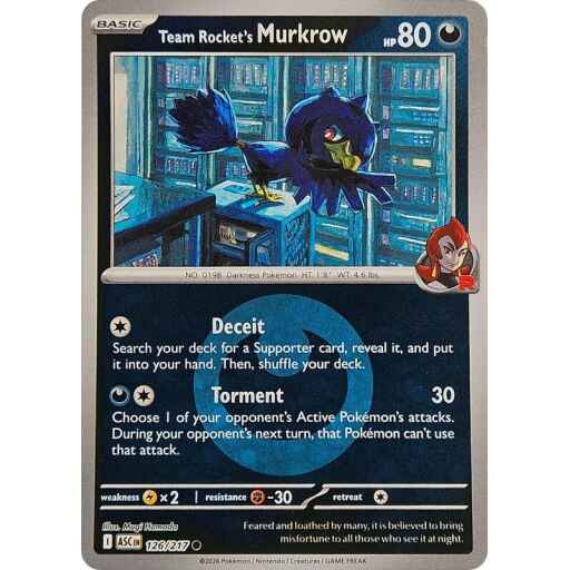 ME: Ascended Heroes - 126/217 - Team Rocket's Murkrow (Energy Symbol Pattern) - Reverse Holo