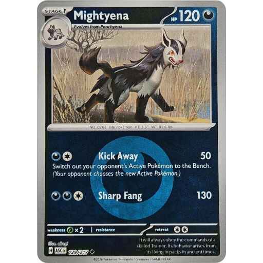 ME: Ascended Heroes - 129/217 - Mightyena - 129/217 (Energy Symbol Pattern) - Reverse Holo