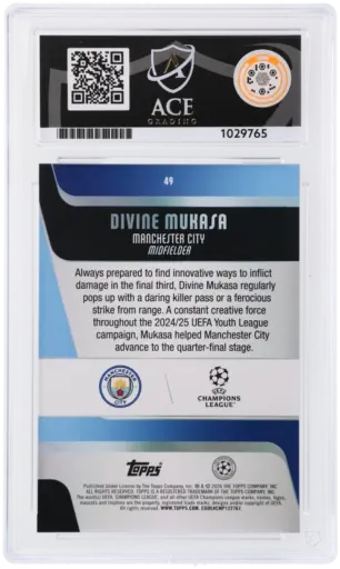 Alternative view of ACE 9 Mint - 2025-26 Topps UEFA Club Competitions Divine Mukasa #49 140/250