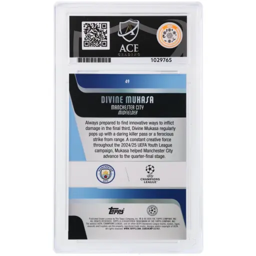 Alternative view of ACE 9 Mint - 2025-26 Topps Uefa Club Competitions Divine Mukasa #49