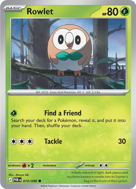 ME03: Perfect Order - 010/088 - Rowlet - Reverse Holo