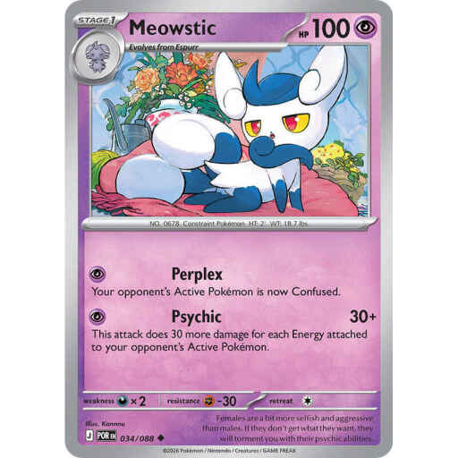 ME03: Perfect Order - 034/088 - Meowstic - Reverse Holo