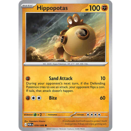 ME03: Perfect Order - 039/088 - Hippopotas - Reverse Holo