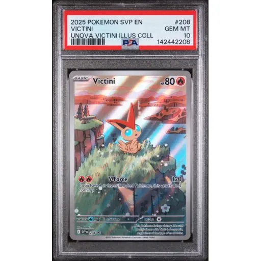 PSA 10 Gem Mint - 2025 Pokemon Black Star Promo Victini #208
