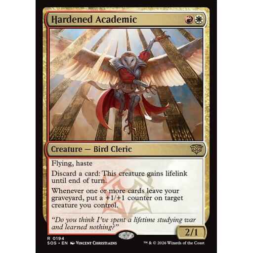 Secrets of Strixhaven - 194 - Hardened Academic - Rare - WR - Non-foil (Front)