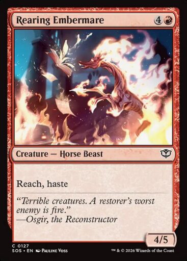 Secrets of Strixhaven - 127 - Rearing Embermare - Common - R - Non-foil (Front)
