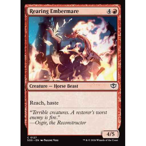 Secrets of Strixhaven - 127 - Rearing Embermare - Common - R - Non-foil (Front)