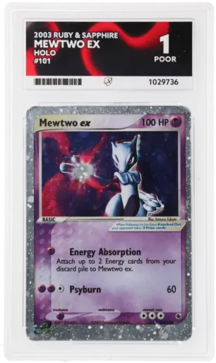 ACE 1 Poor - 2003 Pokemon Ruby & Sapphire Mewtwo Ex #101/109