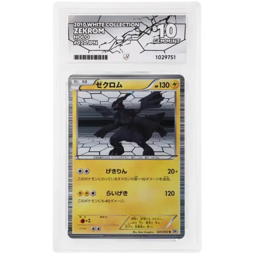 ACE 10 Gem Mint - 2010 Pokemon White Collection Zekrom #020/053
