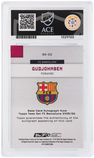 Alternative view of ACE 10 Gem Mint - 2025-26 Topps Chelsea Team Set Gudjohnsen #BA-EG 02/25