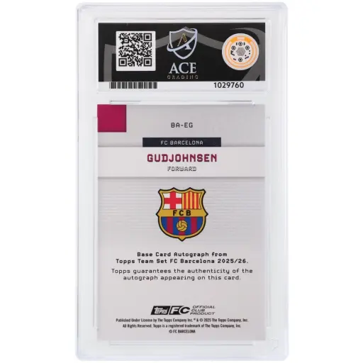 Alternative view of ACE 10 Gem Mint - 2025-26 Topps Chelsea Team Set Gudjohnsen #BA-EG 02/25