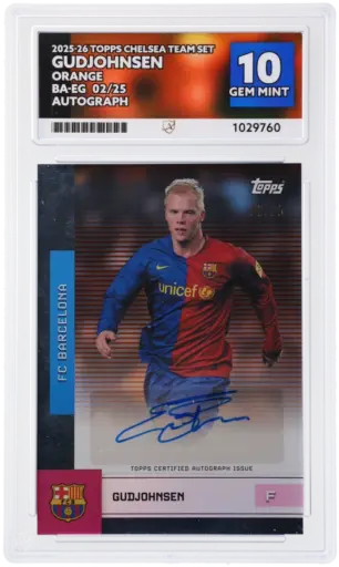 ACE 10 Gem Mint - 2025-26 Topps Chelsea Team Set Gudjohnsen #BA-EG 02/25