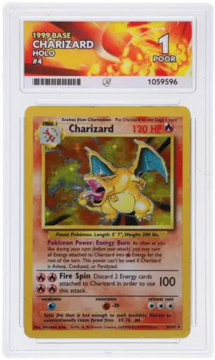 ACE 1 Poor - 1999 Pokemon Base Charizard #4/102