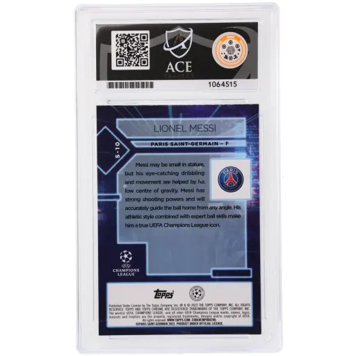 Alternative view of ACE 7 Near Mint - 2022-23 Topps Chrome Uefa Club Competitions Lionel Messi #S-10