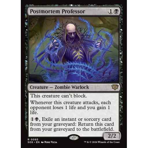 Secrets of Strixhaven - 93 - Postmortem Professor - Rare - B - Foil (Front)