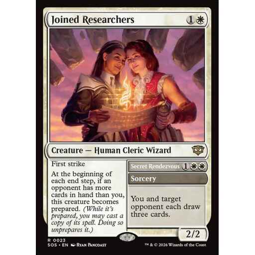 Secrets of Strixhaven - 23 - Joined Researchers // Secret Rendezvous - Rare - W - Non-foil (Front)