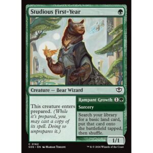 Secrets of Strixhaven - 162 - Studious First-Year // Rampant Growth - Common - G - Foil (Front)