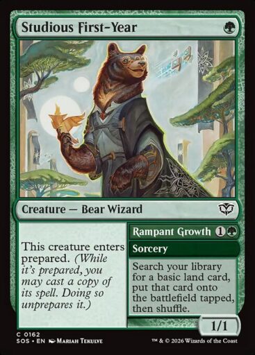 Secrets of Strixhaven - 162 - Studious First-Year // Rampant Growth - Common - G - Non-foil (Front)
