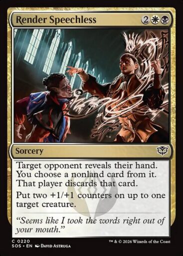 Secrets of Strixhaven - 220 - Render Speechless - Common - WB - Foil (Front)