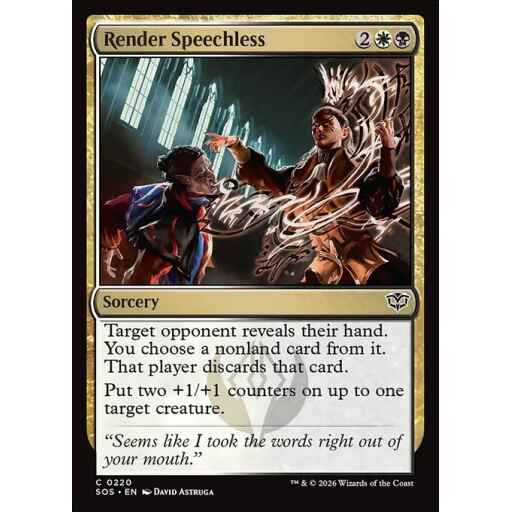 Secrets of Strixhaven - 220 - Render Speechless - Common - WB - Foil (Front)
