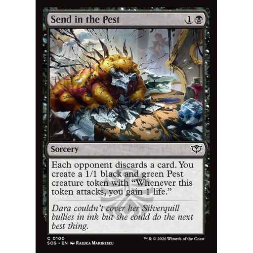 Secrets of Strixhaven - 100 - Send in the Pest - Common - B - Foil (Front)