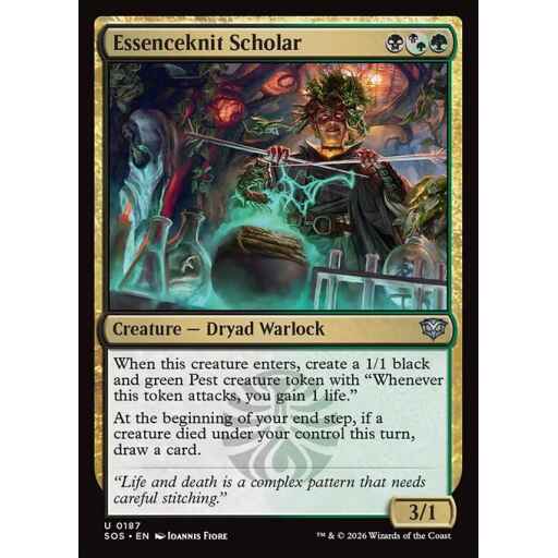 Secrets of Strixhaven - 187 - Essenceknit Scholar - Uncommon - BG - Non-foil (Front)