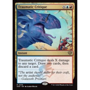 Secrets of Strixhaven - 239 - Traumatic Critique - Rare - UR - Foil (Front)