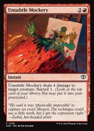Secrets of Strixhaven - 136 - Unsubtle Mockery - Common - R - Foil (Front)