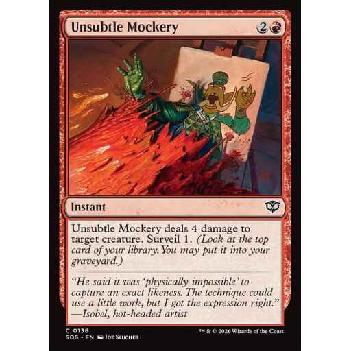 Secrets of Strixhaven - 136 - Unsubtle Mockery - Common - R - Non-foil (Front)