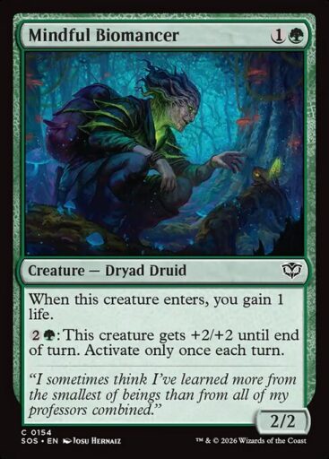 Secrets of Strixhaven - 154 - Mindful Biomancer - Common - G - Non-foil (Front)