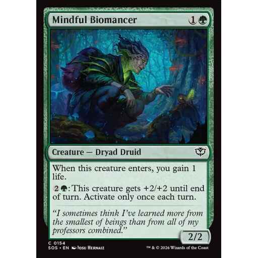 Secrets of Strixhaven - 154 - Mindful Biomancer - Common - G - Non-foil (Front)
