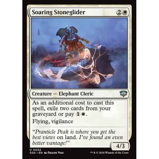 Secrets of Strixhaven - 32 - Soaring Stoneglider - Uncommon - W - Non-foil (Front)