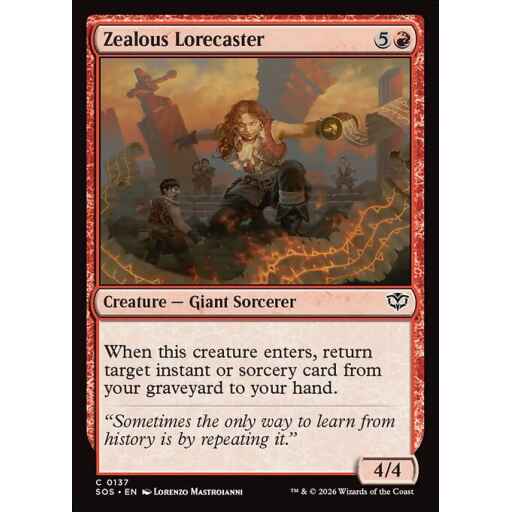 Secrets of Strixhaven - 137 - Zealous Lorecaster - Common - R - Foil (Front)
