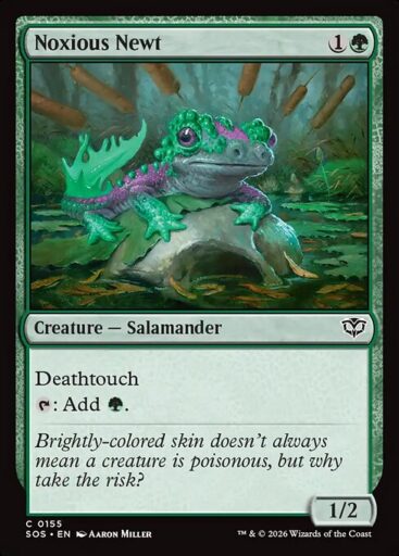 Secrets of Strixhaven - 155 - Noxious Newt - Common - G - Non-foil (Front)