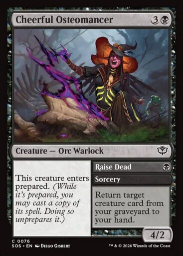 Secrets of Strixhaven - 76 - Cheerful Osteomancer // Raise Dead - Common - B - Non-foil (Front)